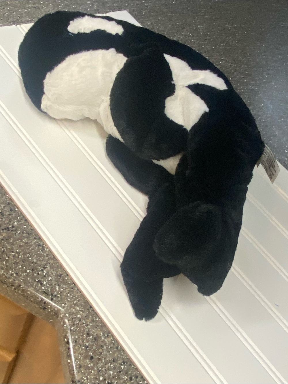 Plush The Bear factory 2001 Y2K Black & White Orca Small Pet Comfort Toy